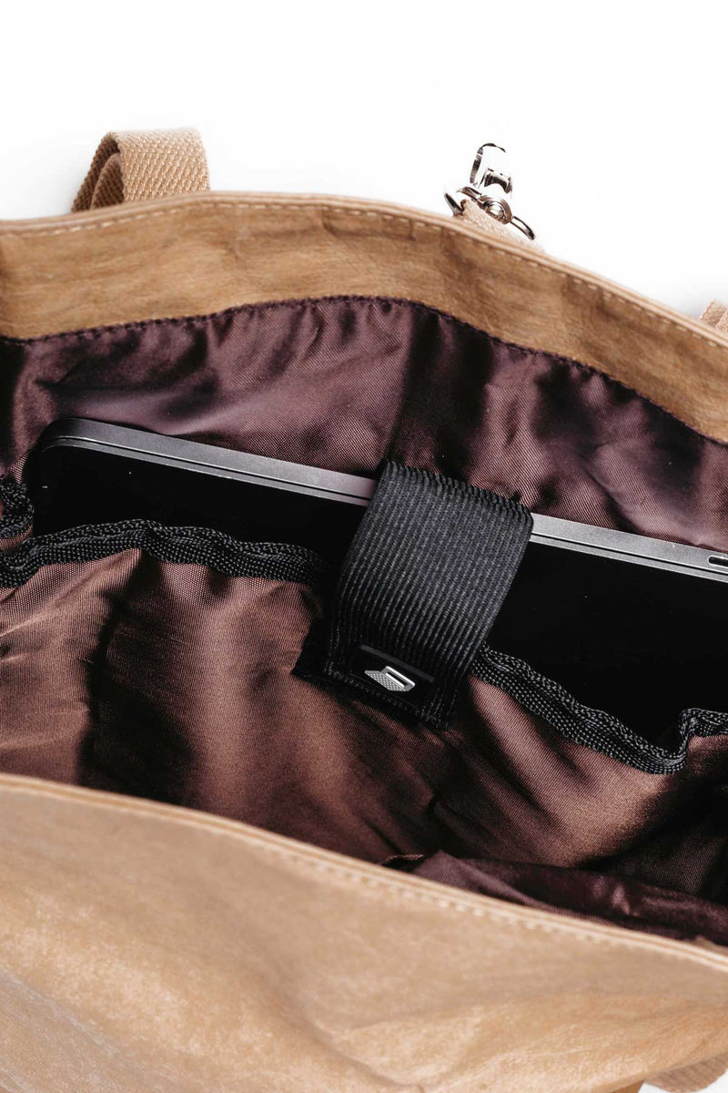 Bridgewater backpack interior lining with laptop sleeve